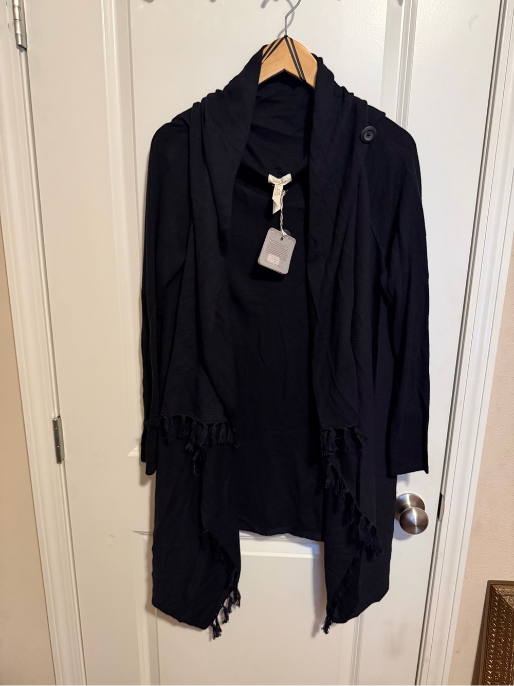 Matilda Jane Black Cardigan Wrap with Fringe NWT